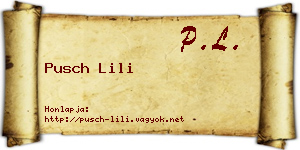 Pusch Lili névjegykártya